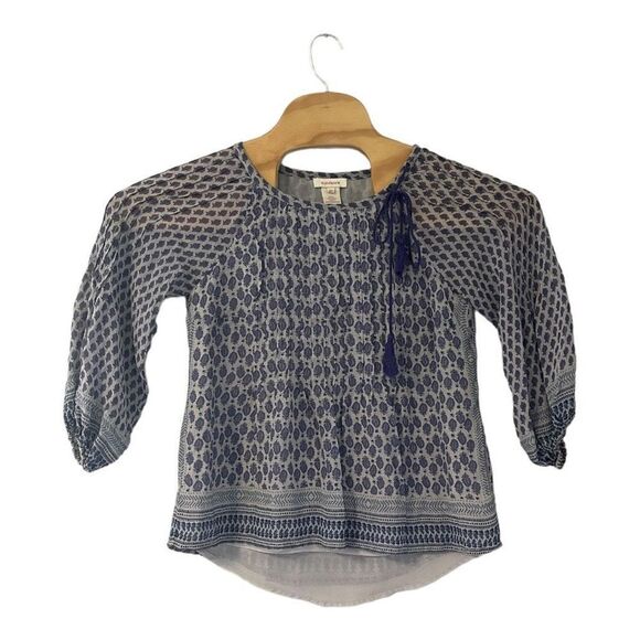 Sundance Women's Off-White & Purple Abstract Print Long-Sleeve Blouse Size XS - Picture 1 of 4